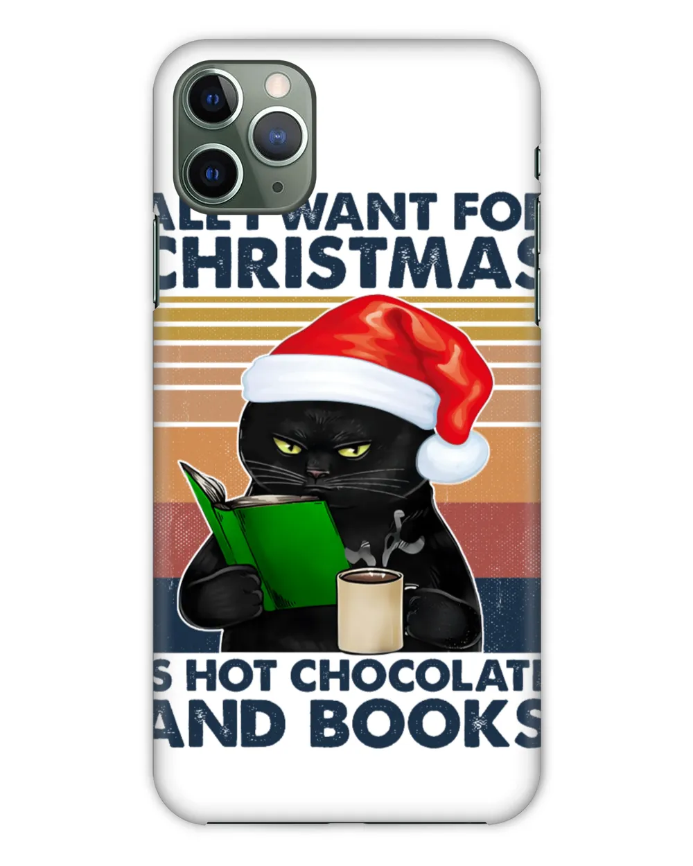 Miah888a All I Want For Christmas Is Hot Chocolate And Books Cat