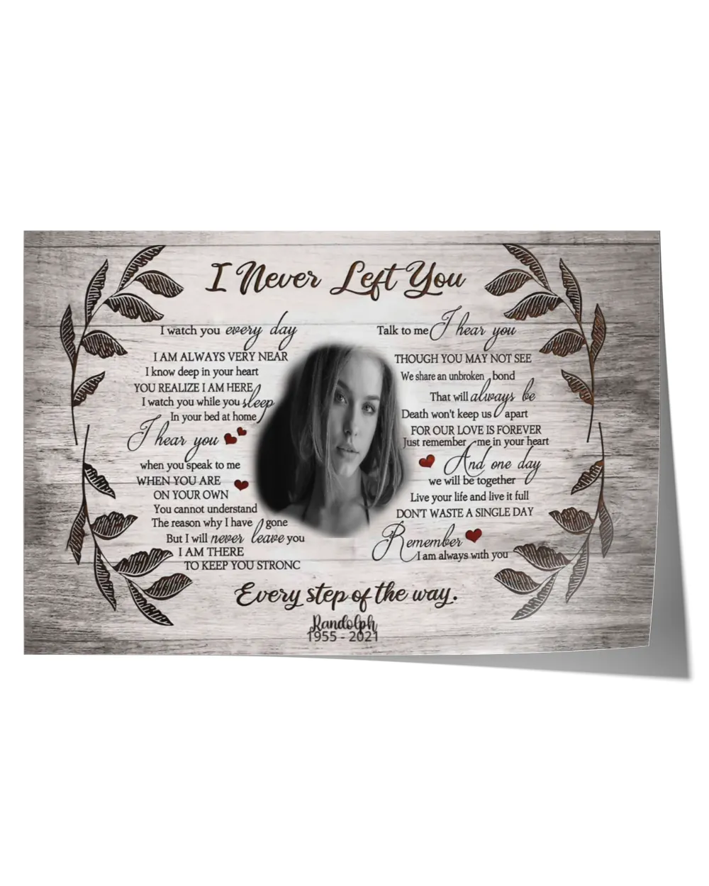 Personalized Custom I Never Left You Every Day Memorial Canvas Art FC64 Satin Landscape Poster white 18x12in