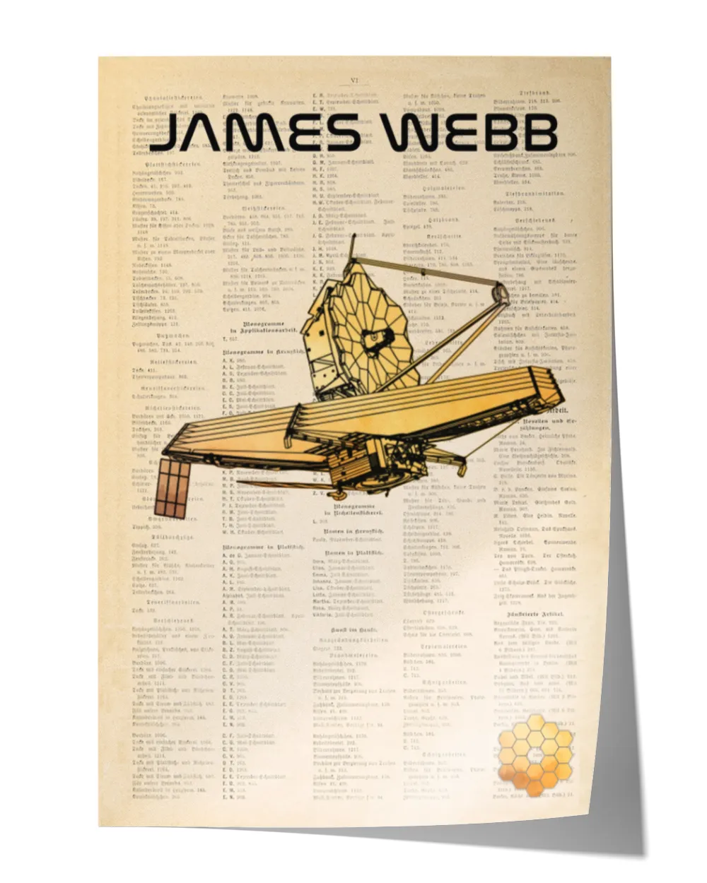 James Webb Space Telescope Vintage Poster,Robots and space exploration Poster, Space Wall Art