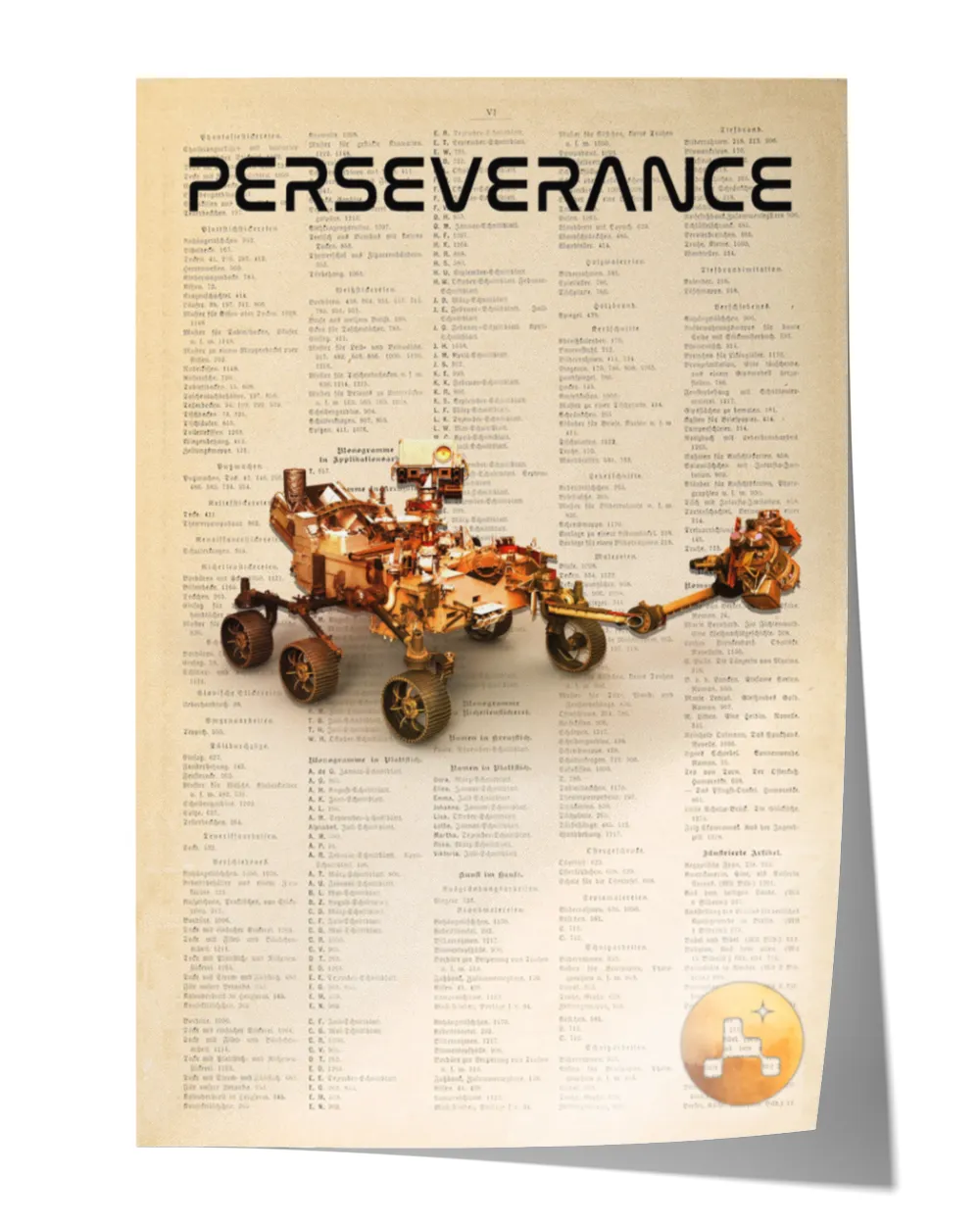 Perseverance Rover Mars Rover Vintage Poster,robots And Space Exploration Poster, Space Wall Art