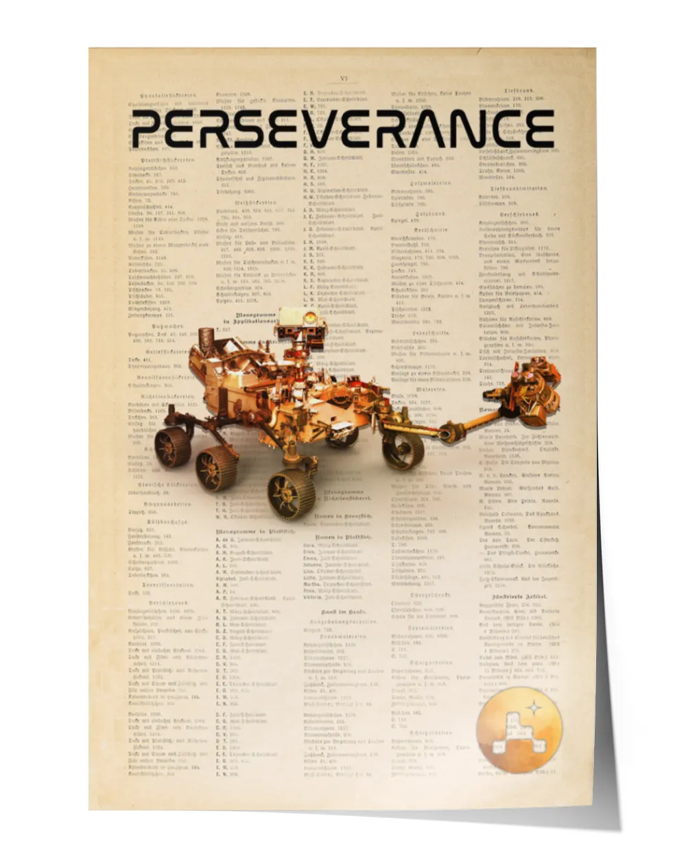 Perseverance Rover Mars Rover Vintage Poster,robots And Space Exploration Poster, Space Wall Art