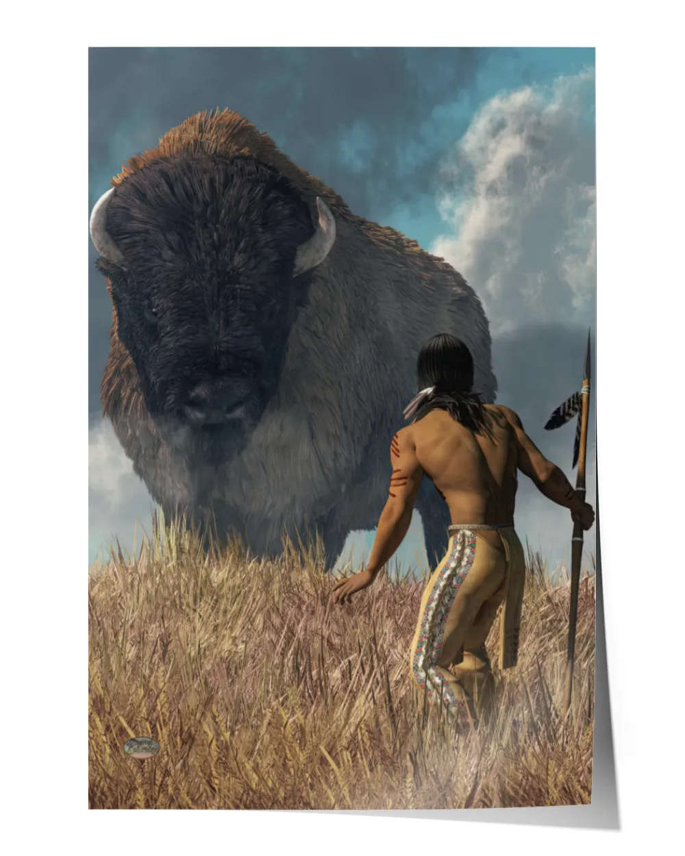 naa-jlv-26 The Hunter and the Buffalo by Deskridge