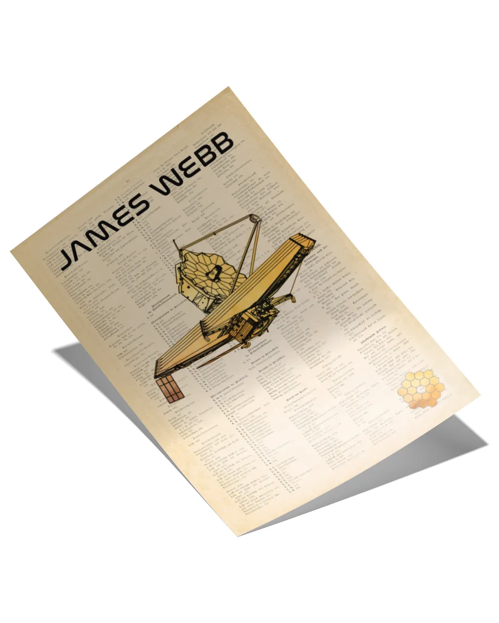 James Webb Space Telescope Vintage Poster,Robots and space exploration Poster, Space Wall Art