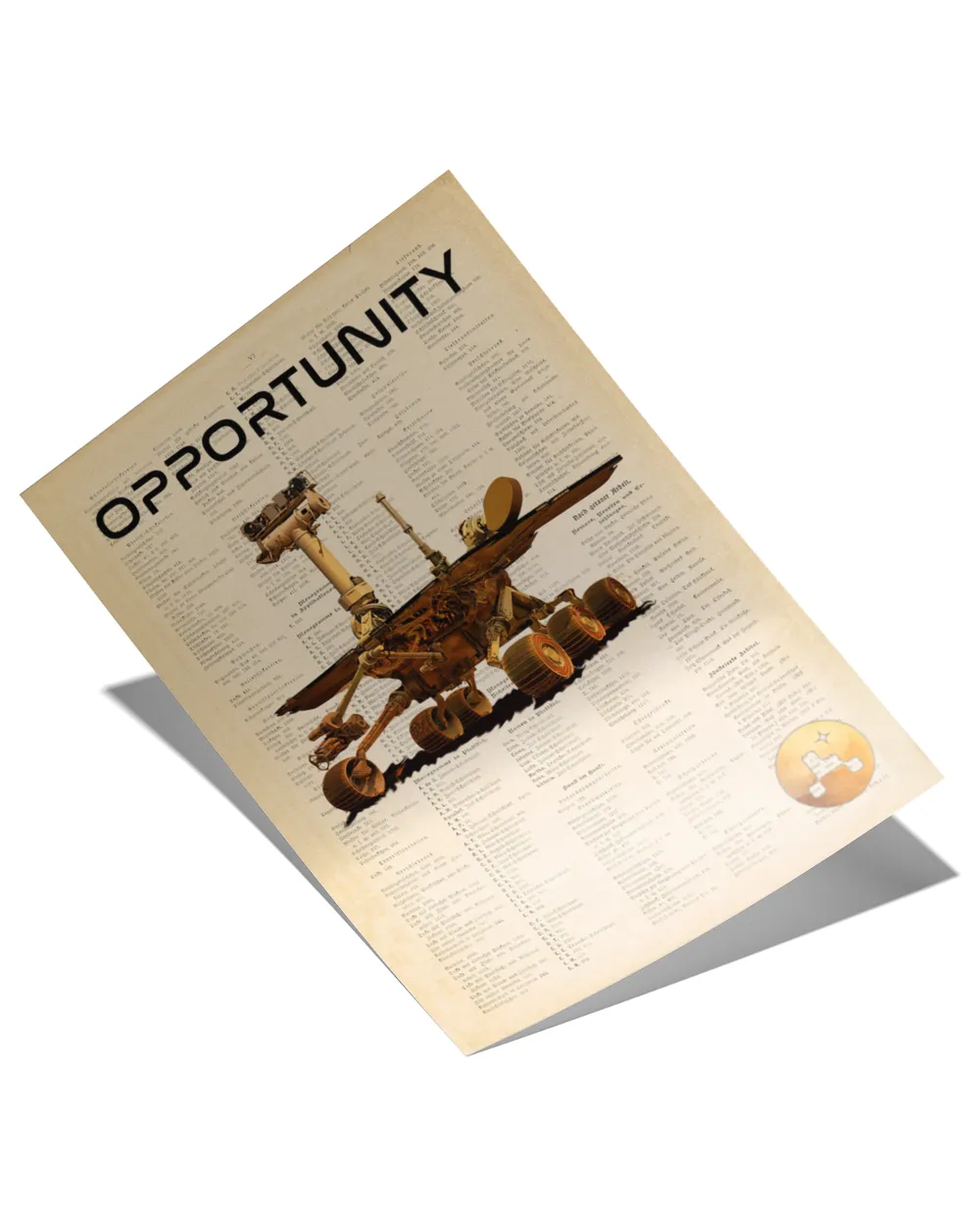 Opportunity Rover Mars Exploration Rover Vintage Poster,robots And Space Exploration Poster, Space Wall Art