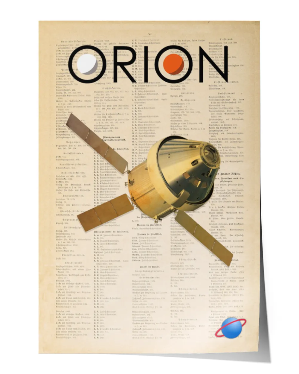 Orion Spacecraft Partially Reusable Crewed Spacecraft Vintage Poster,robots And Space Exploration Poster, Space Wall Art