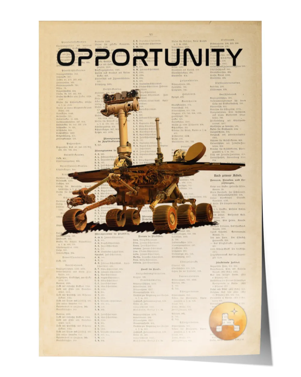 Opportunity Rover Mars Exploration Rover Vintage Poster,robots And Space Exploration Poster, Space Wall Art