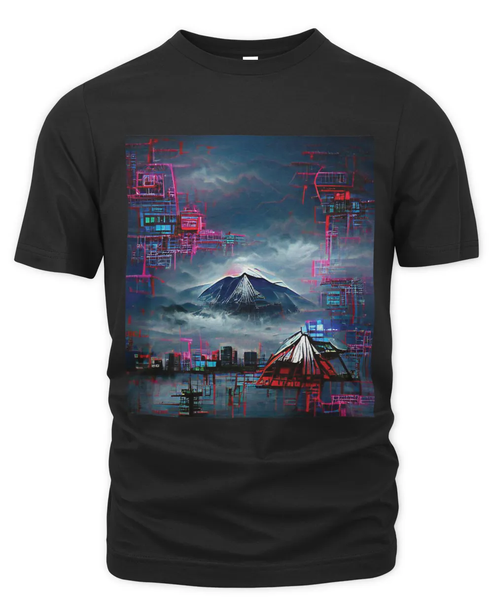 Japanese Street Wear Aesthetic Mount Fuji Cyberpunk