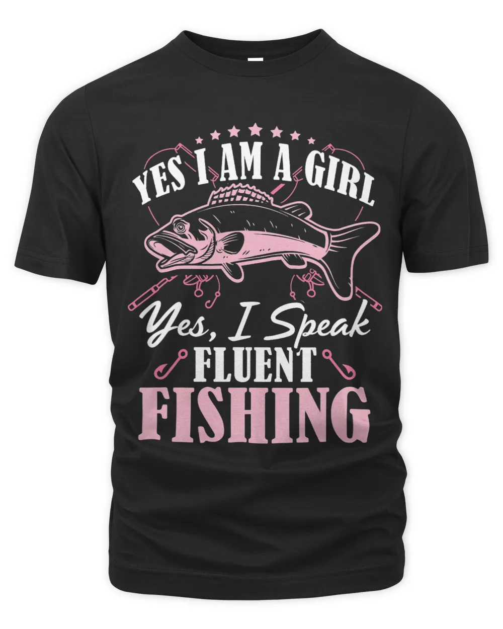Speak Fluent Fishing Fisher Girl Fish Rod Angler Fisherman