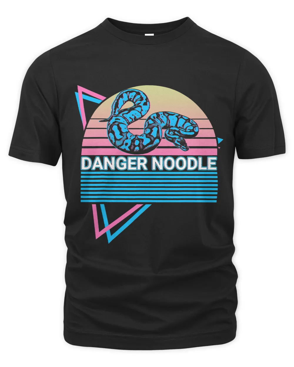 Funny Ball Python Snake Retro Danger Noodle The Organic Unisex T-shirt black s