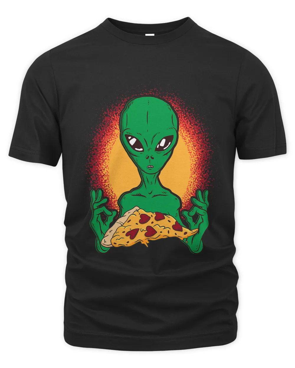 Funny Alien Love Pizza
