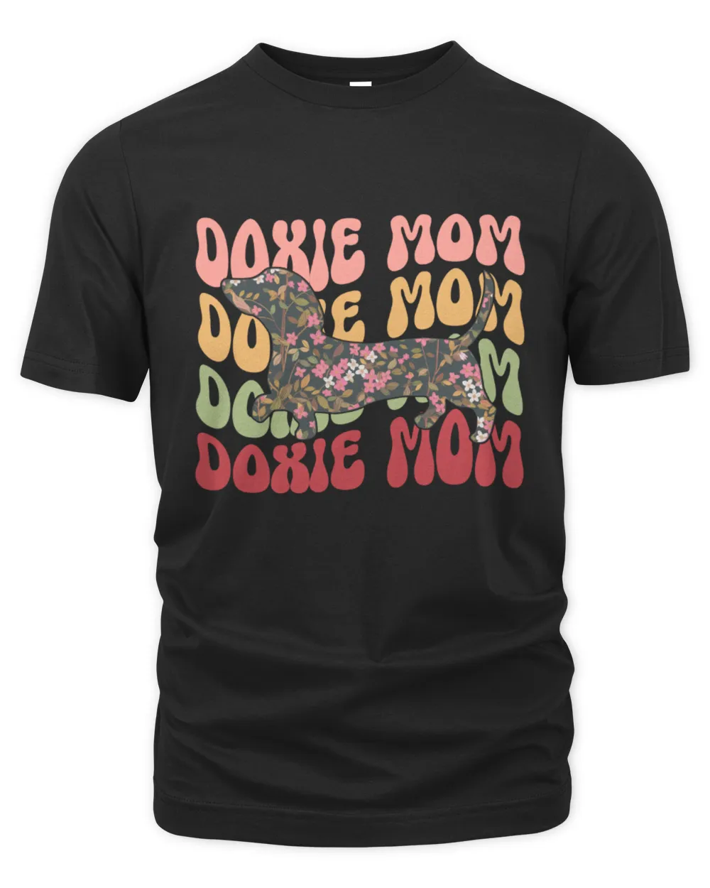 Doxie Mom Dachshund Lovers Sublimation The Organic Unisex T-shirt black s