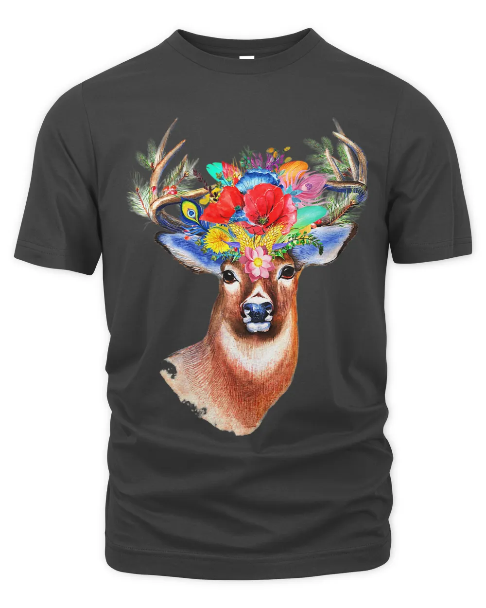 Deer Flower Floral Antlers Shirt Bohemian Art Deer Lover