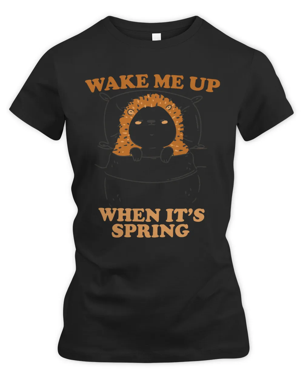 Wake Me Up When Its Spring Funny Hedgehog Mens Womens Kids