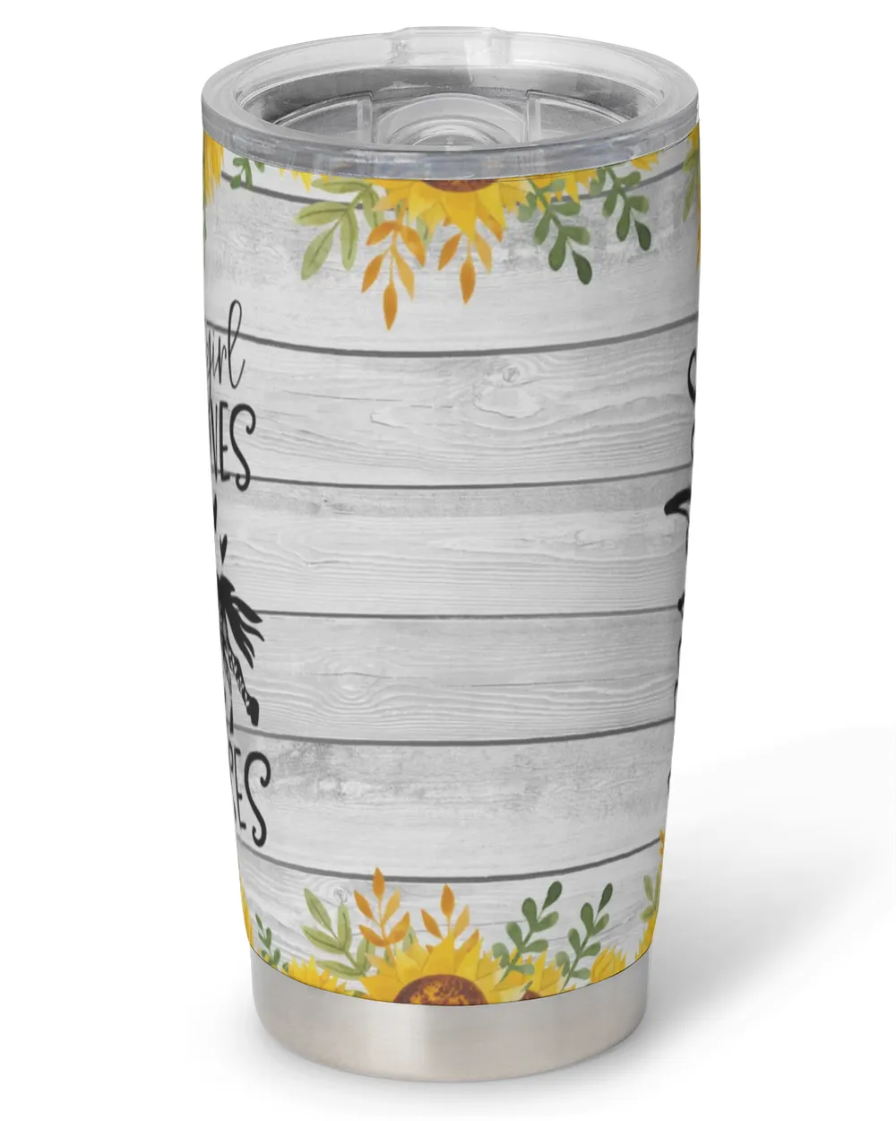 Custom Name Just A Girl Who Loves Horses Sunflower Full Printed Stainless Steel Tumbler (20oz) white 20oz