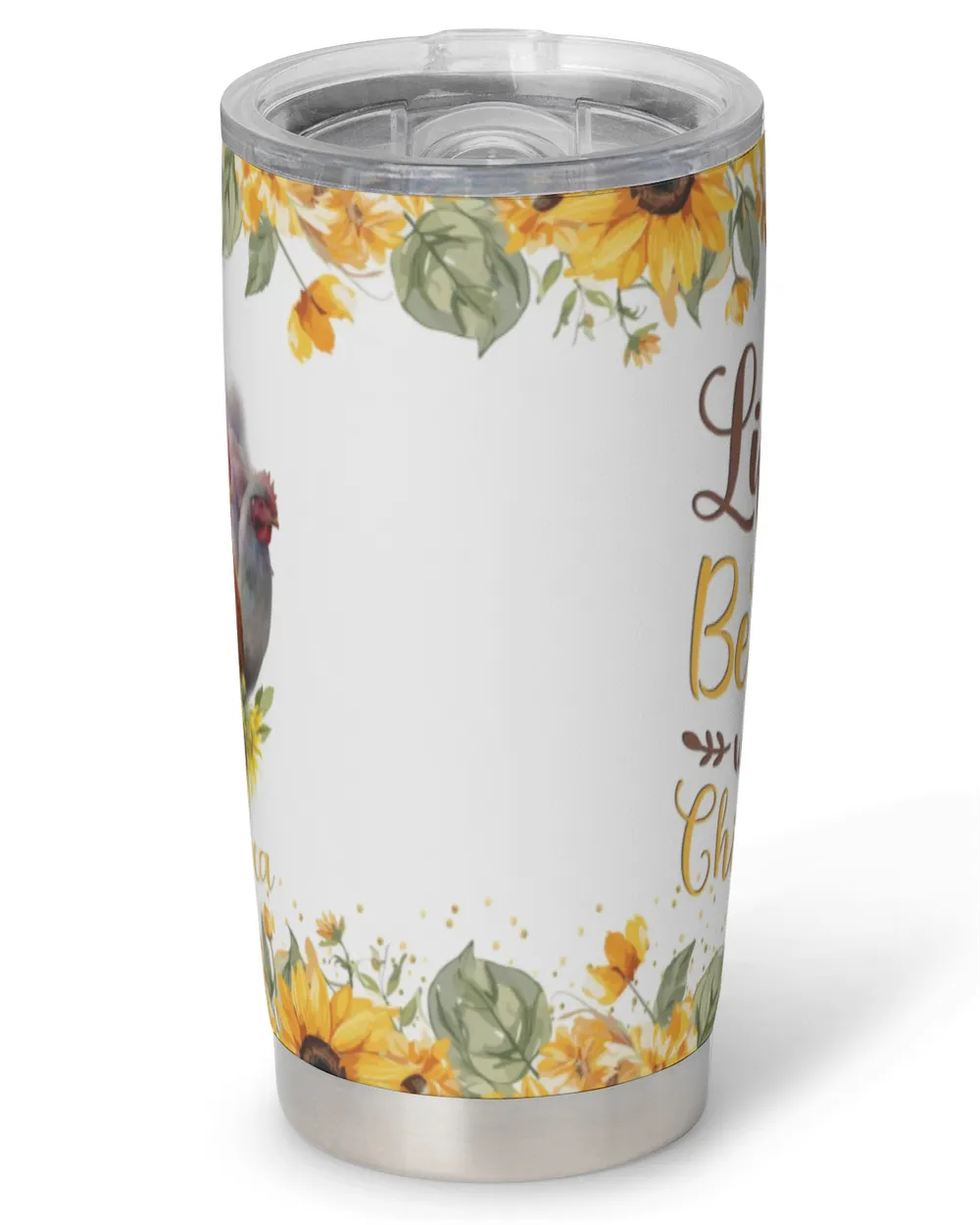 Personalized Life Is Better With Chickens Full Printed Stainless Steel Tumbler (20oz) white 20oz