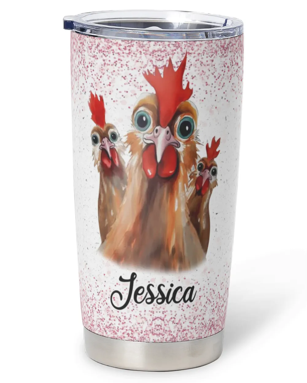 Custom Name I Might Look Like I'm Listening To You Chicken Full Printed Stainless Steel Tumbler (20oz) white 20oz