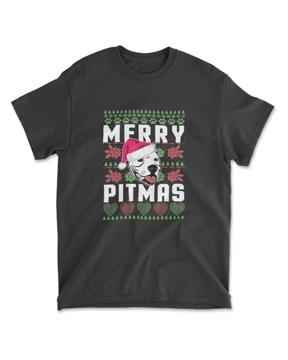 Merry Pitmas Dog Lover Pitbull Christmas Gi Men's Standard T-Shirt black s