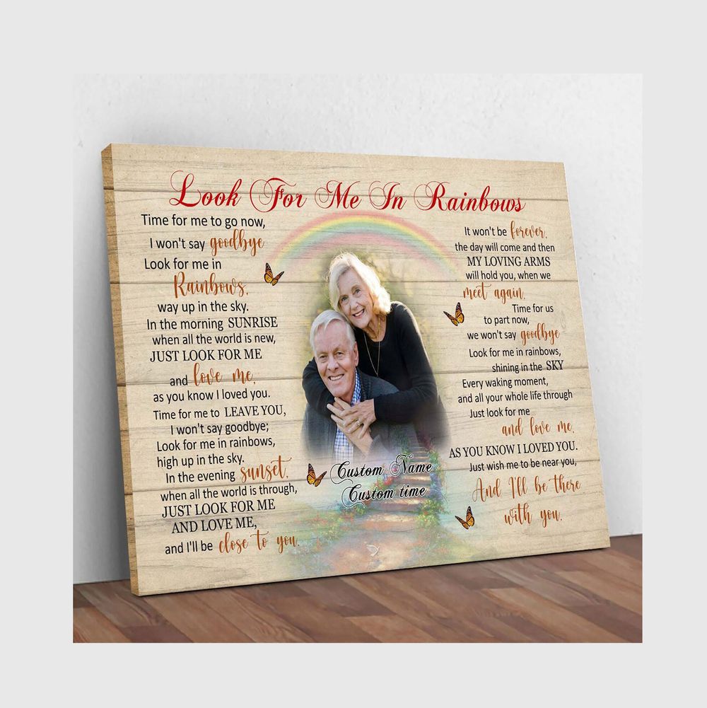 Personalized Custom Time For Me To Go Now Dad Mom Memorial Canvas Print Art Poster DC110 Ready To Hang Landscape Canvas white 14x11in