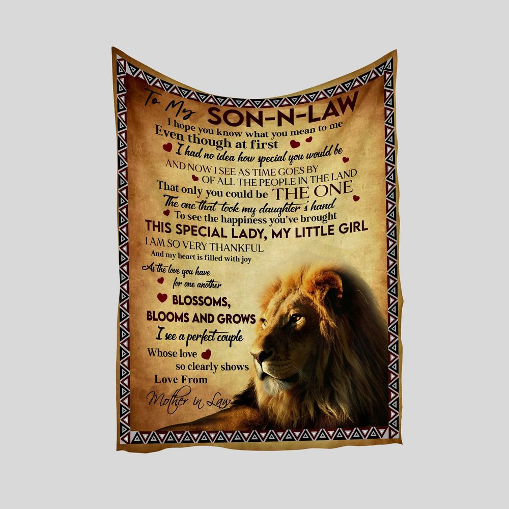 Personalized To My Son In Law Lion Sherpa Fleece Blanket T455 Cozy Plush Fleece Blanket