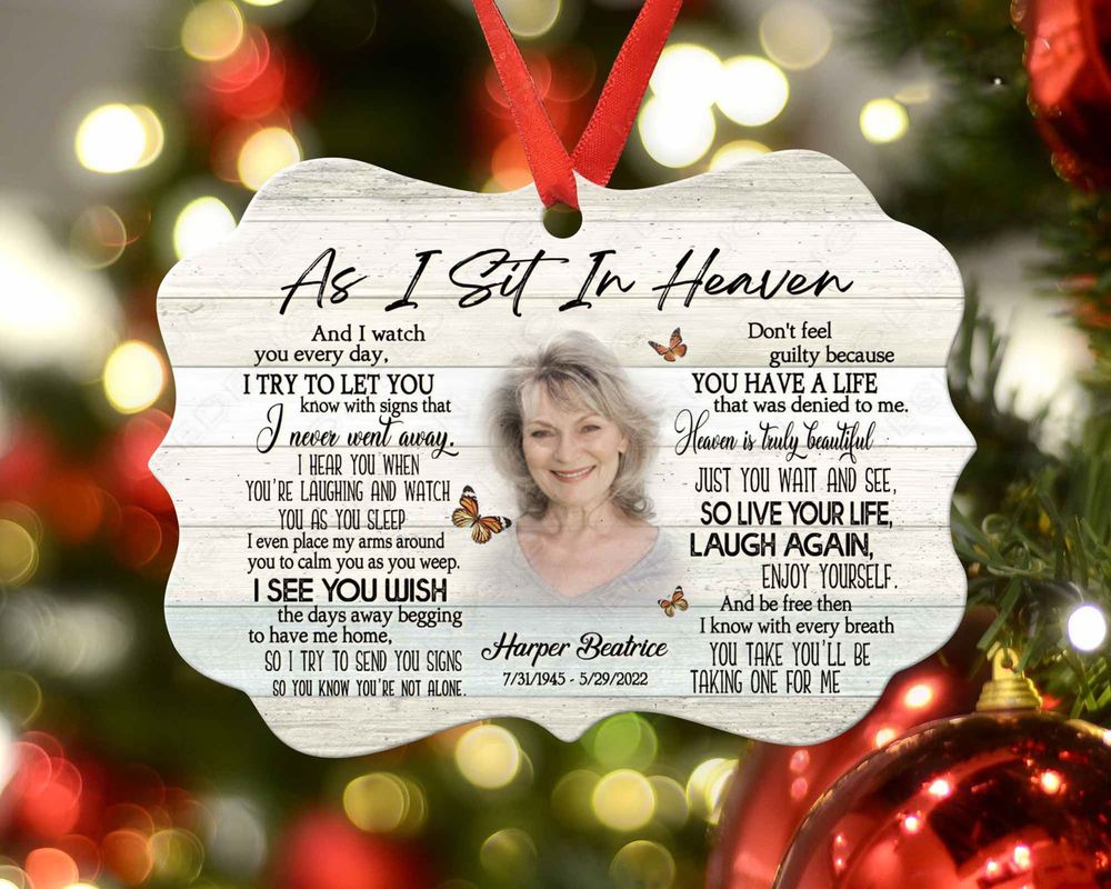 Personalized Photo Mom Memorial Cardinal Ornament ORN77 Metal Ornament - Benelux white one-sided single