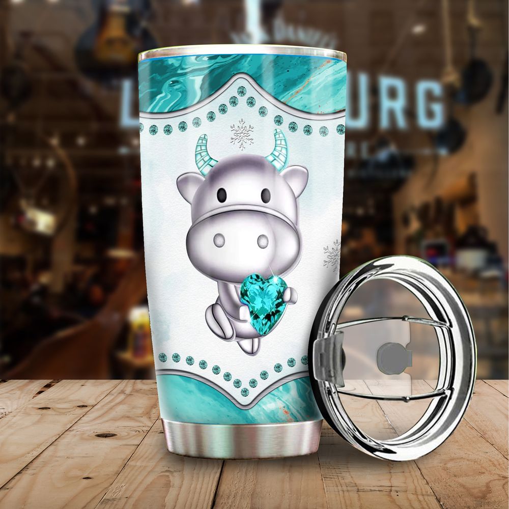 Cow Tumbler With Lid Insulated Travel Cup 20oz Jewelry Style Full Printed Stainless Steel Tumbler (20oz) white 20oz
