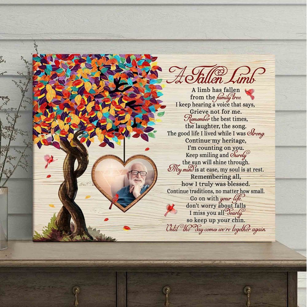 Personalized Custom Memorial Dad Father A Fallen Limb Canvas Print DC126 Ready To Hang Landscape Canvas white 14x11in