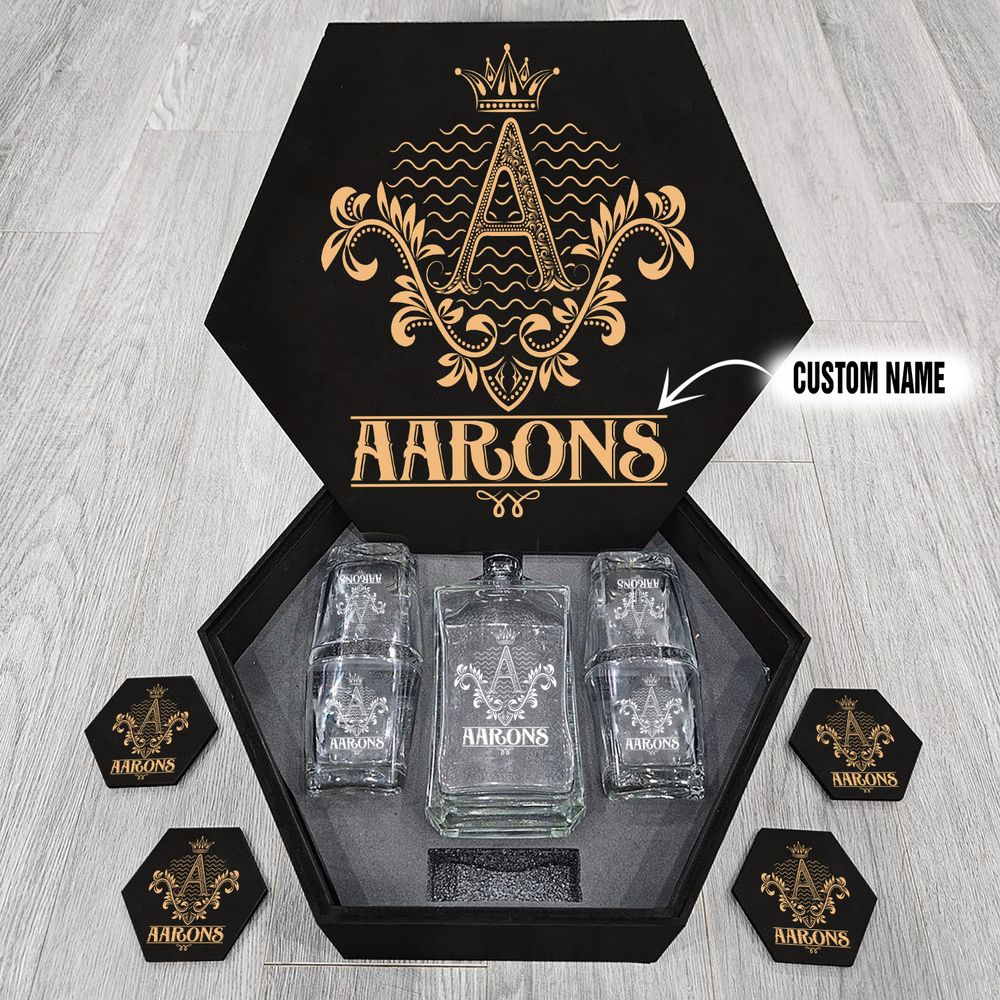 Bulk Test WDS Decanter Set - 4 Glasses + 4 Coasters one size