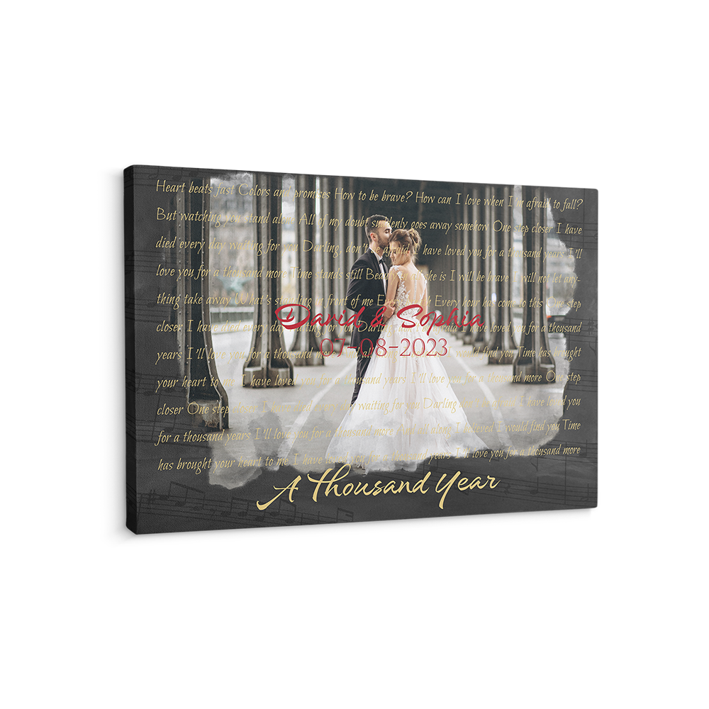 Personalized Custom Song Lyrics Picture Photo Prints Canvas CS193 Ready To Hang Landscape Canvas white 14x11in