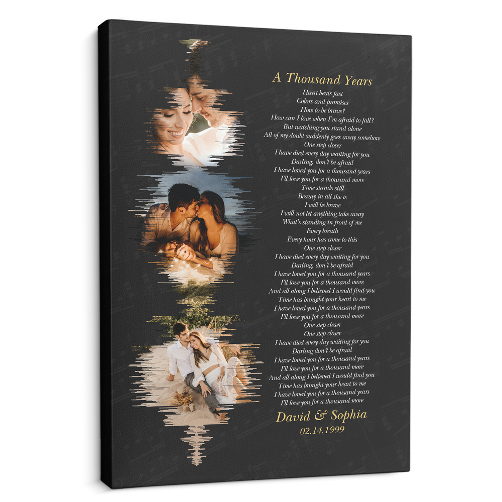 Personalized Custom Song Lyrics Picture Photo Prints Canvas CS186 Ready To Hang Portrait Canvas white 11x14in