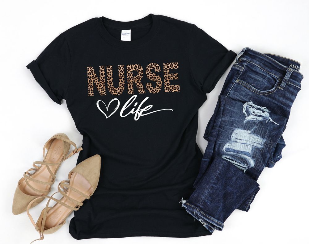 Nurse Life Shirt, Leopard Nurse Shirt, Nurse Gift, Gift for Nurse