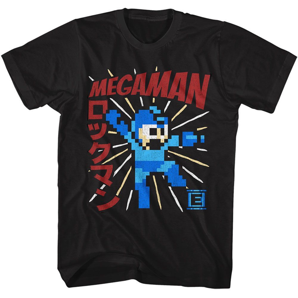 Mega Man - Megaman Energy Booster | Black S/S Adult T-Shirt