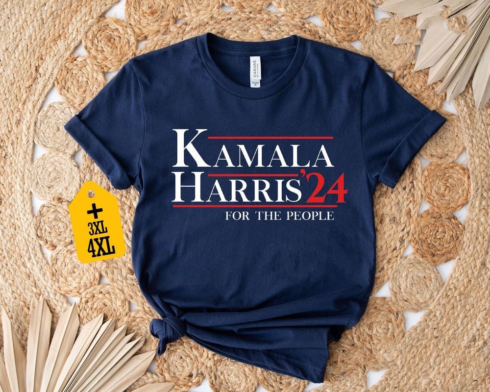 Harris Walz 2024 Flag Made in USA FG38 Unisex Standard T-Shirt white s