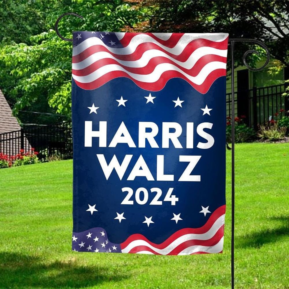 Harris Walz 2024 Flag Made in USA FG36 Yard Flag white s