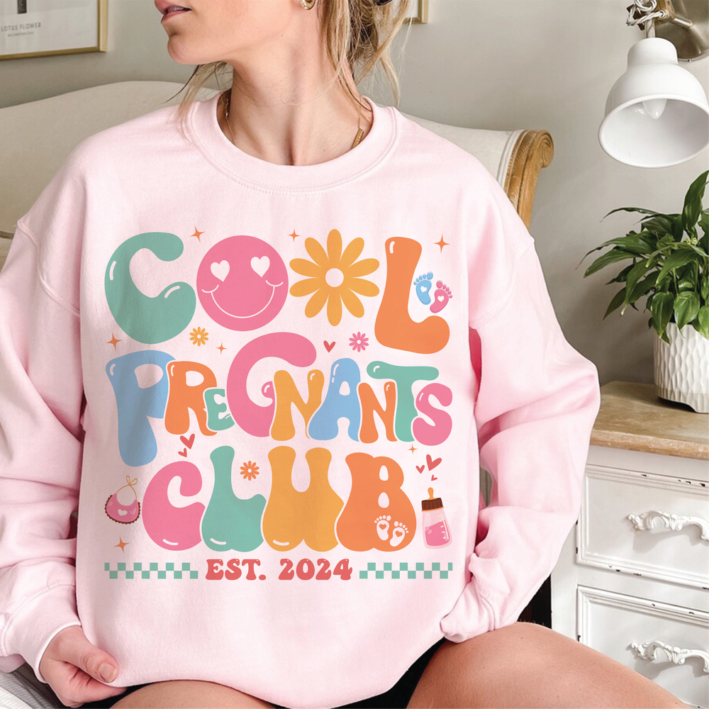 Cool Pregnants Club Sweatshirt, Mom To Be Shirt, Gift for Mom, In My Mom Era Shirt, New Mama Shirt, Mother's Day Gift, Expecting Mom Gift Unisex Sweatshirt white s
