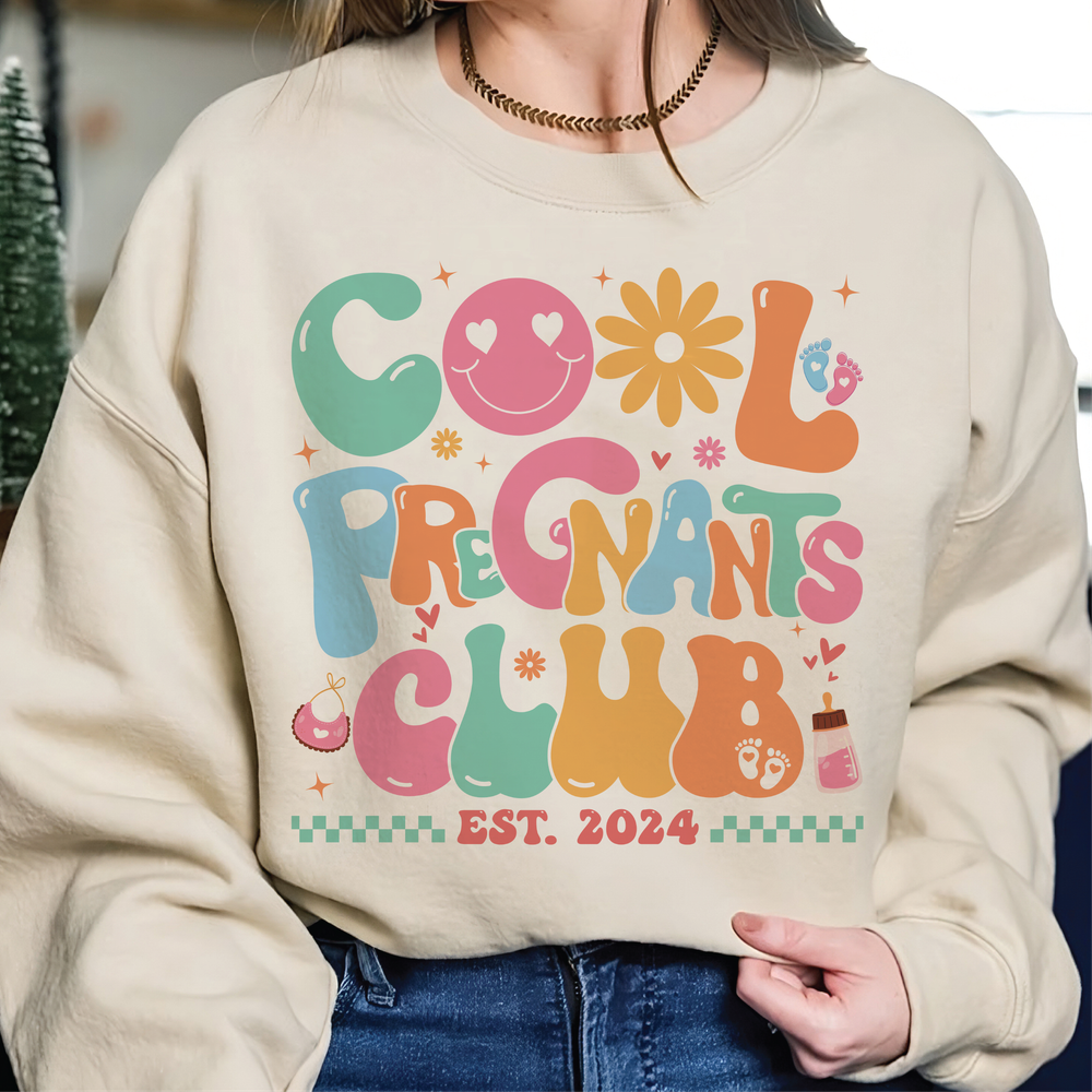 Cool Pregnants Club Sweatshirt, Mom To Be Shirt, Gift for Mom, In My Mom Era Shirt, New Mama Shirt, Mother's Day Gift, Expecting Mom Gift Unisex Sweatshirt white s