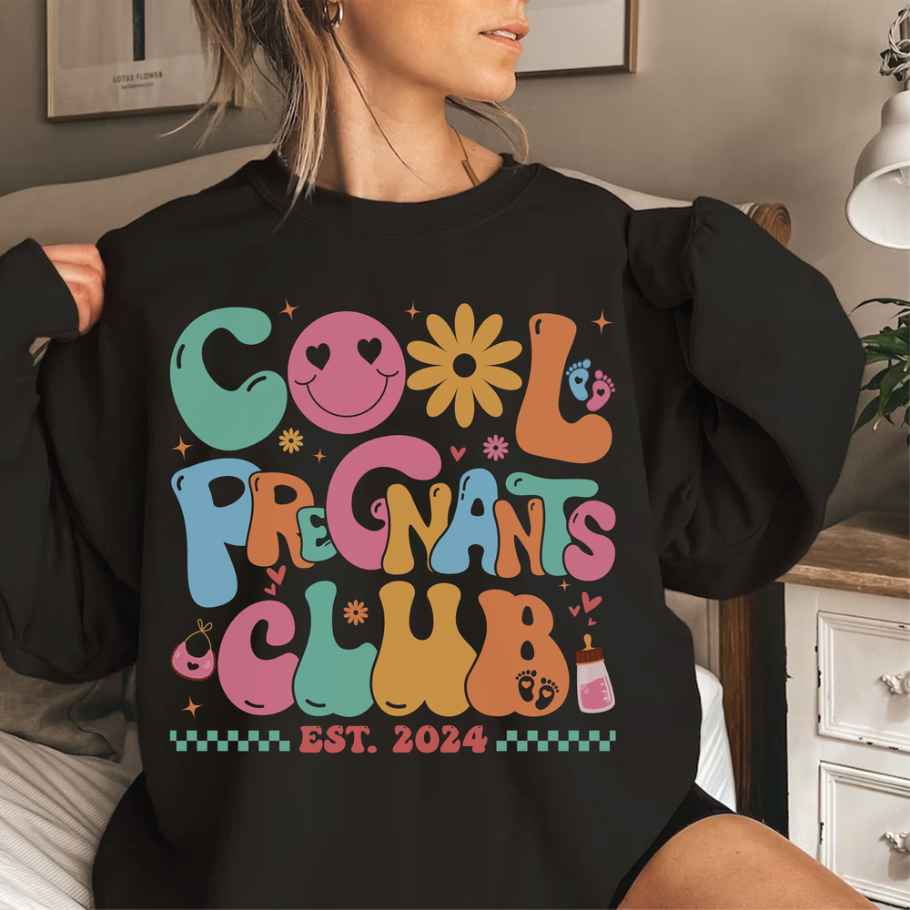 Cool Pregnants Club Sweatshirt, Mom To Be Shirt, Gift for Mom, In My Mom Era Shirt, New Mama Shirt, Mother's Day Gift, Expecting Mom Gift Unisex Sweatshirt white s