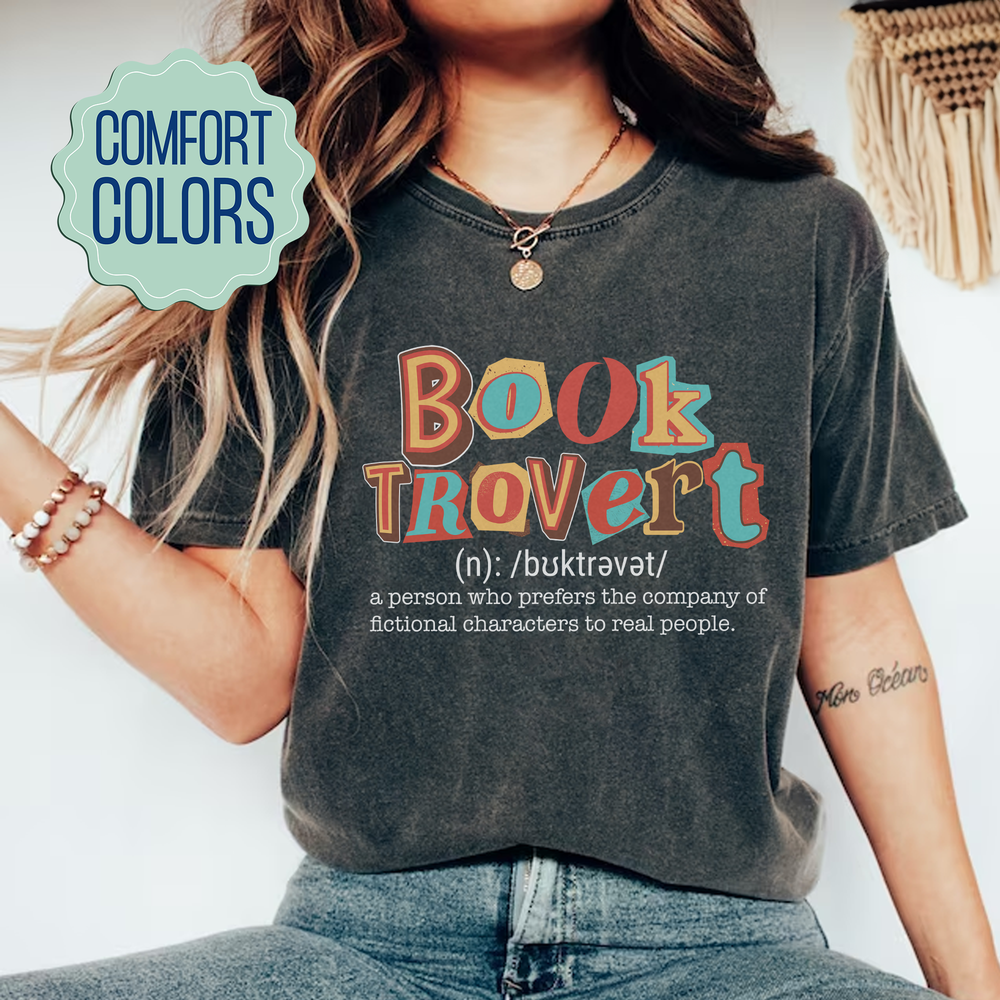 Booktrovert Shirt, Book Lover Shirt, Book Lover, Reading Shirt, Book Shirt, Bookworm, Book Gift, Bookworm Gift, Reader Gift, Librarian Shirt Heavyweight Garment-Dyed T-Shirt – Comfort Colors white s