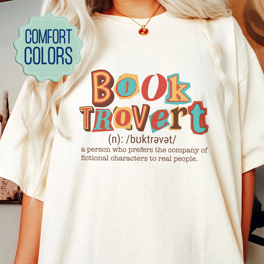 Booktrovert Shirt, Book Lover Shirt, Book Lover, Reading Shirt, Book Shirt, Bookworm, Book Gift, Bookworm Gift, Reader Gift, Librarian Shirt Heavyweight Garment-Dyed T-Shirt – Comfort Colors white s