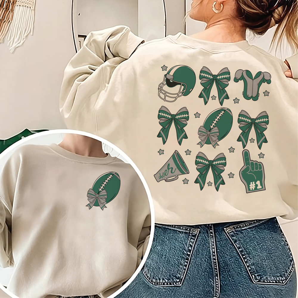 Football Coquette, Coquette Shirt, Football Team Shirt, Game Day, Touchdown Season, Sports Shirt, Sport Gift, Sport Lover, Football Lover Unisex Sweatshirt white s