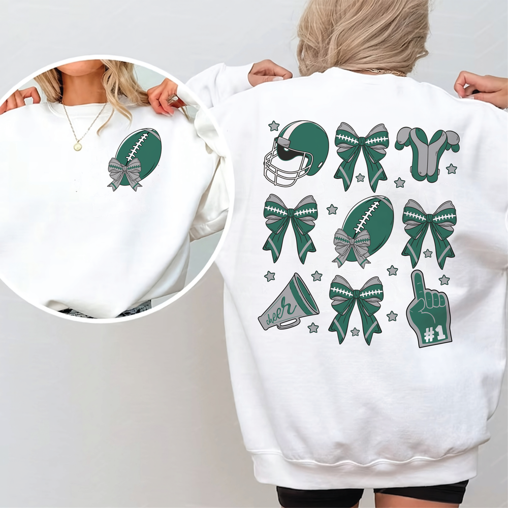 Football Coquette, Coquette Shirt, Football Team Shirt, Game Day, Touchdown Season, Sports Shirt, Sport Gift, Sport Lover, Football Lover Unisex Sweatshirt white s