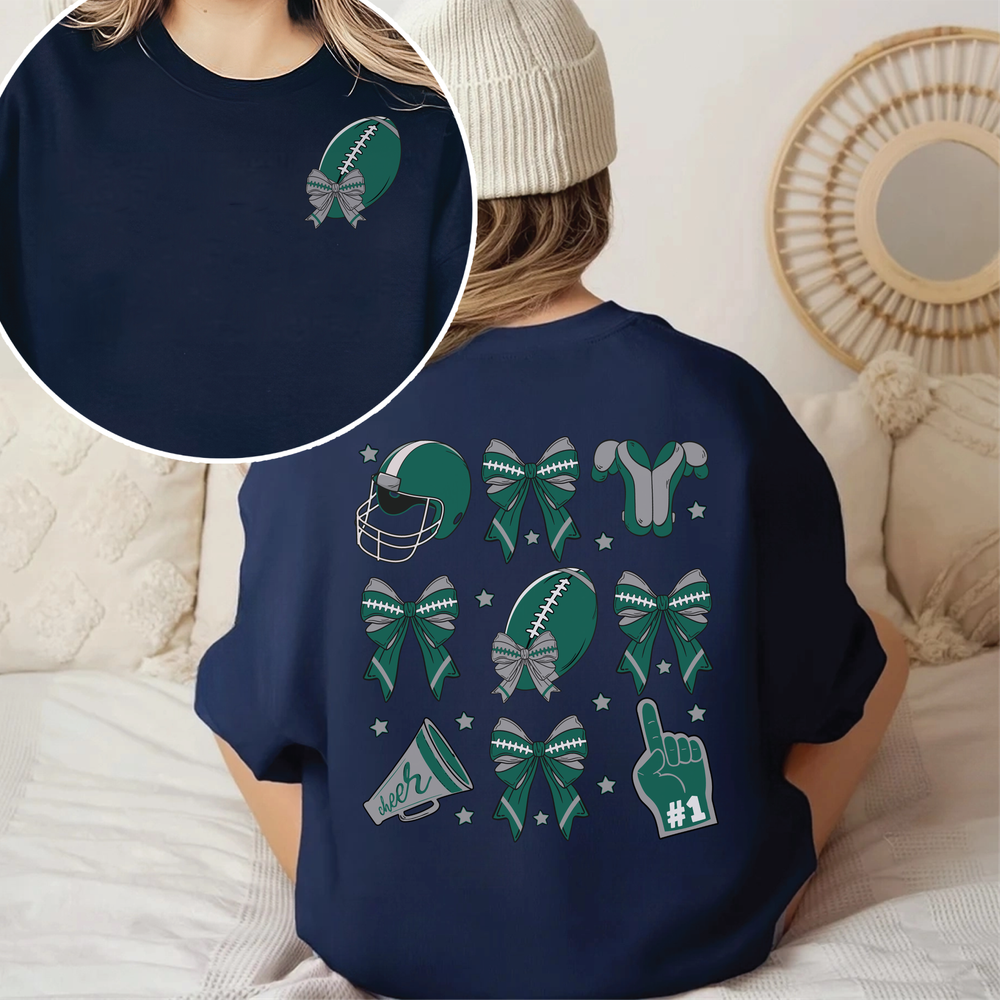 Football Coquette, Coquette Shirt, Football Team Shirt, Game Day, Touchdown Season, Sports Shirt, Sport Gift, Sport Lover, Football Lover Unisex Sweatshirt white s
