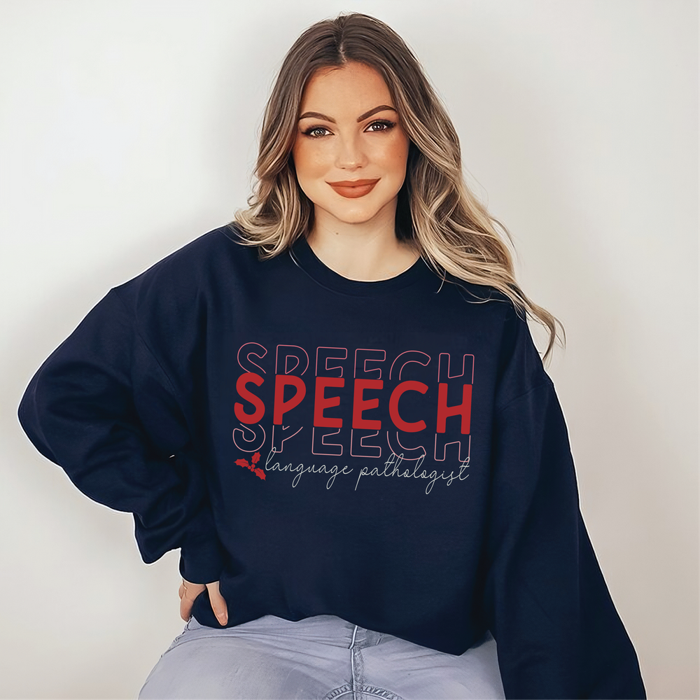 Speech Language Therapist Shirt, Speech Therapist Shirt, Speech Language Pathologist Gift, SLP Shirt, SLPA Shirt Unisex Sweatshirt white s