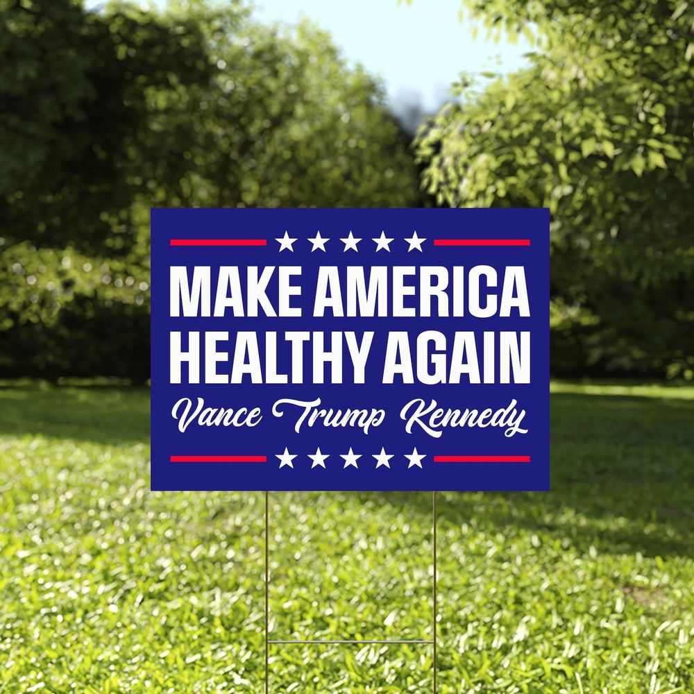 Trump 2024 Yard Sign Made in USA Size Large With Stake YS95 Yard Sign white 1pack