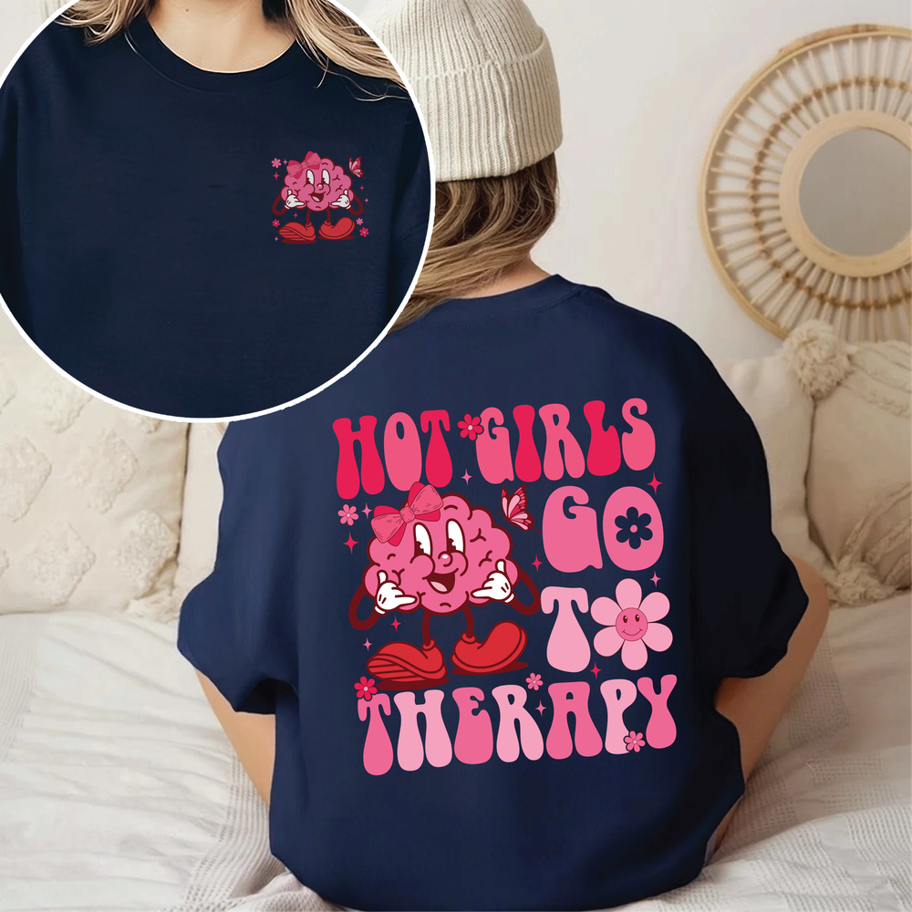 Mental Health Matters Shirt, Funny Mental Health, Hot Girls Go to Therapy Shirt, Mental Health Shirt Feelings Matter, Therapy Shirt Unisex Sweatshirt white s