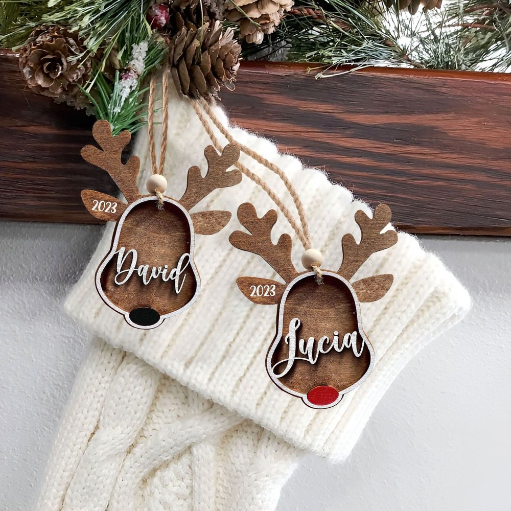 Personalize 2 layers wooden ornament - Deer Personalize 2 layers wooden ornament - Deer