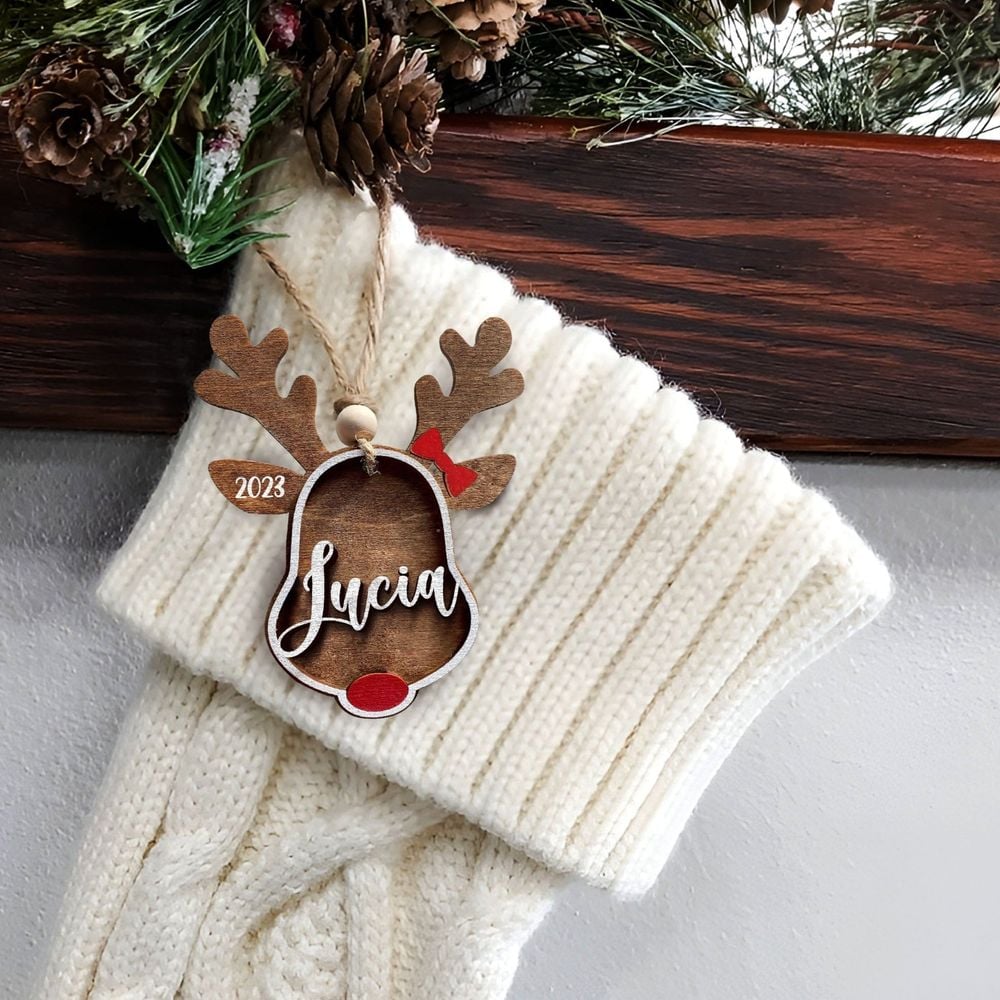 Personalize 2 layers wooden ornament - Deer Personalize 2 layers wooden ornament - Deer