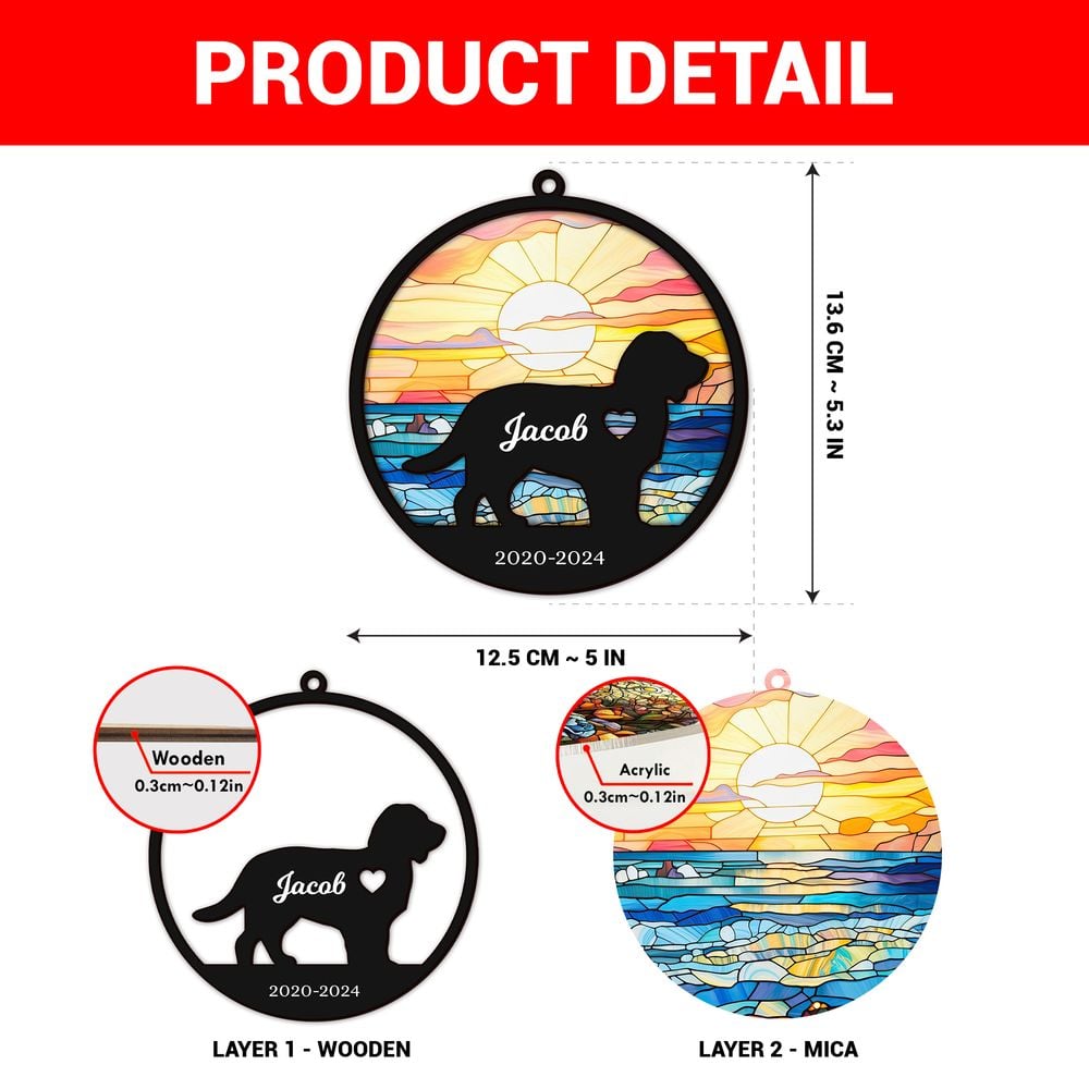Customized Suncatcher - Cat - Dog Customized Suncatcher - Cat-Dog 1pc