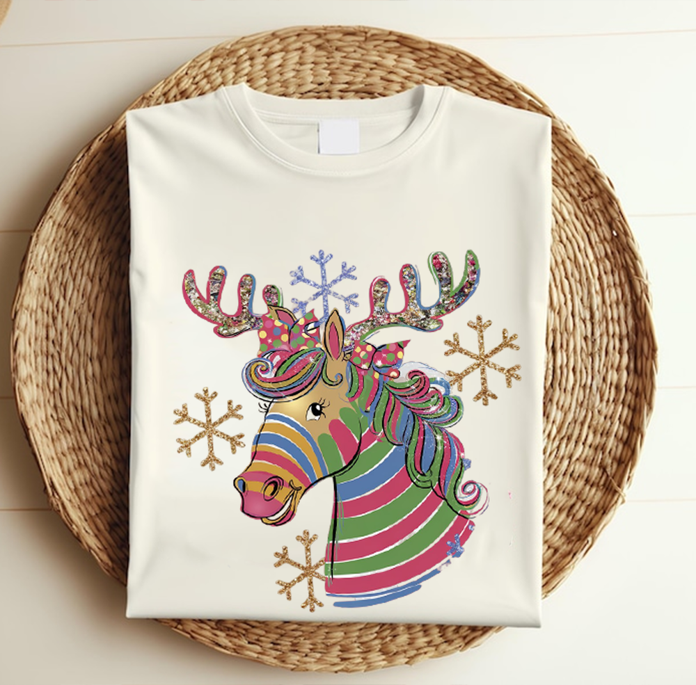 [UNIQUE] COLORFUL GLITTER CHRISTMAS HORSE