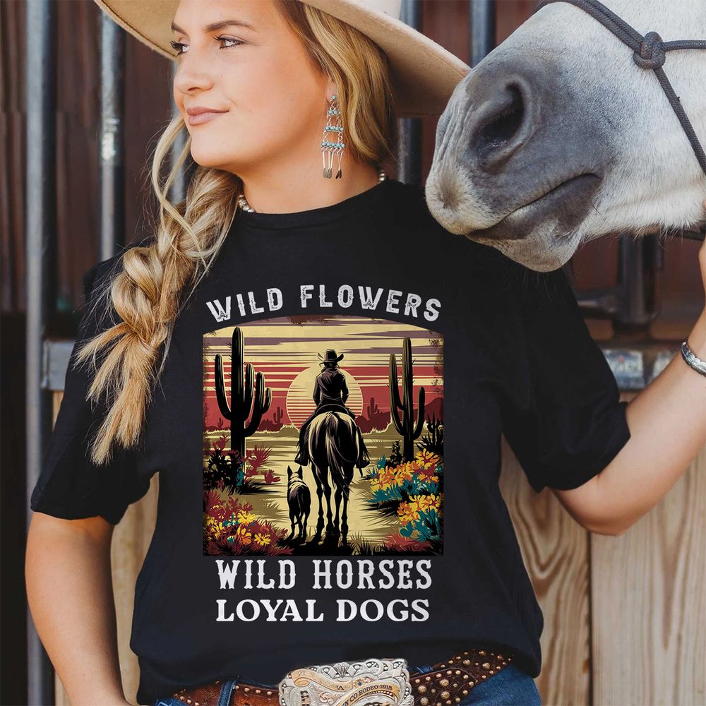 [UNIQUE] WILD FLOWERS WILD HORSE LOYAL DOGS 3