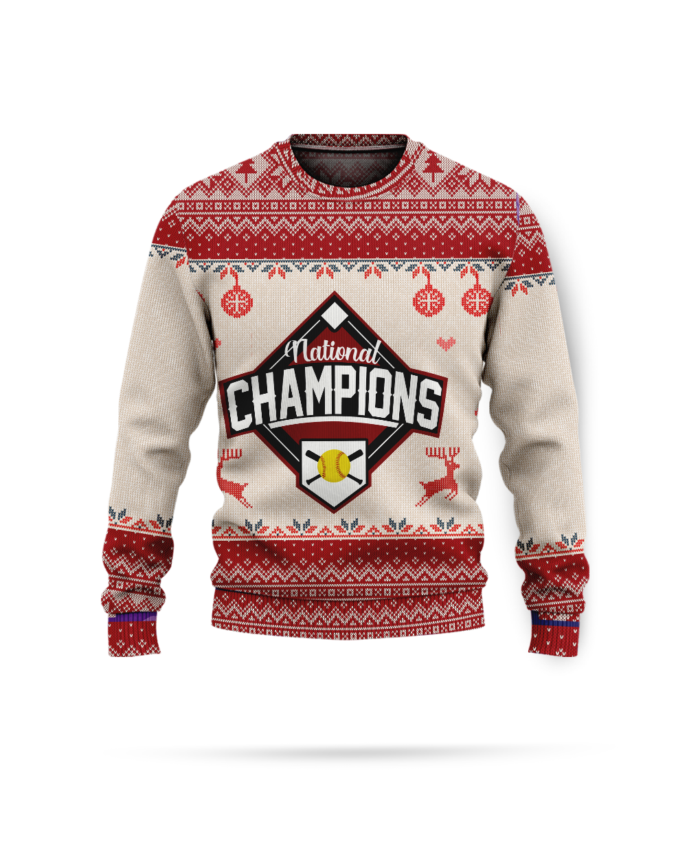 Ugly Christmas Sweaters for Softball Lovers AOP Ugly Sweater 2 white s